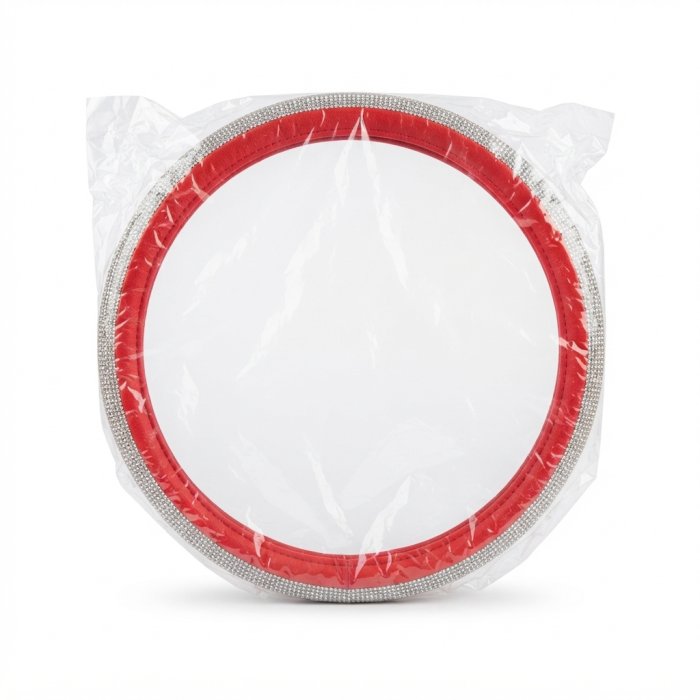 Red and Silver Bling Steering Wheel Cover